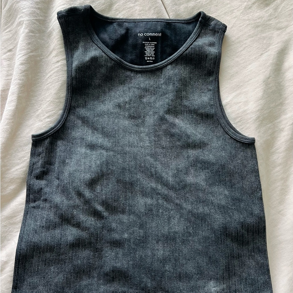 No Comment Black Tank Top
